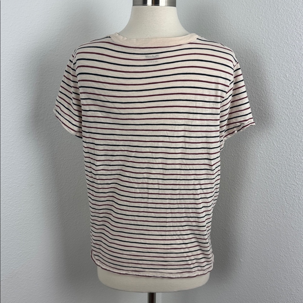 Madewell Striped Pocket Tee, Sz XL - Picture 5 of 9